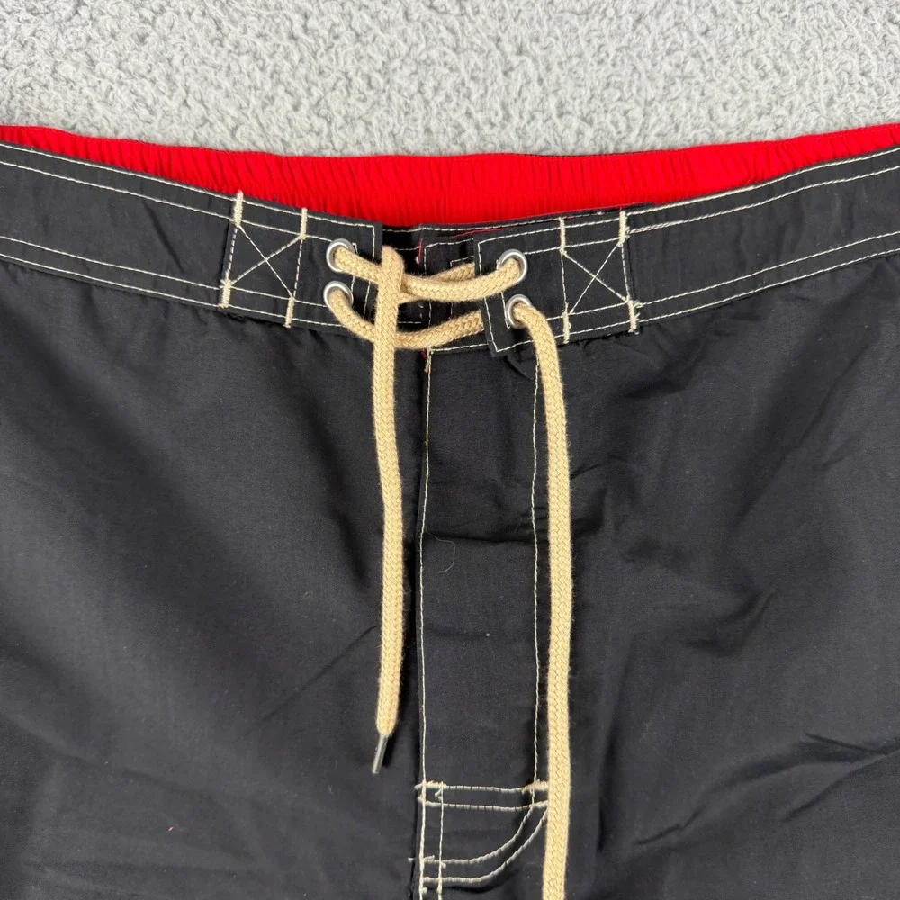 Polo Ralph Lauren‎ Swim Trunks Mens XXL Black Board Shorts Red Pony Mesh Line